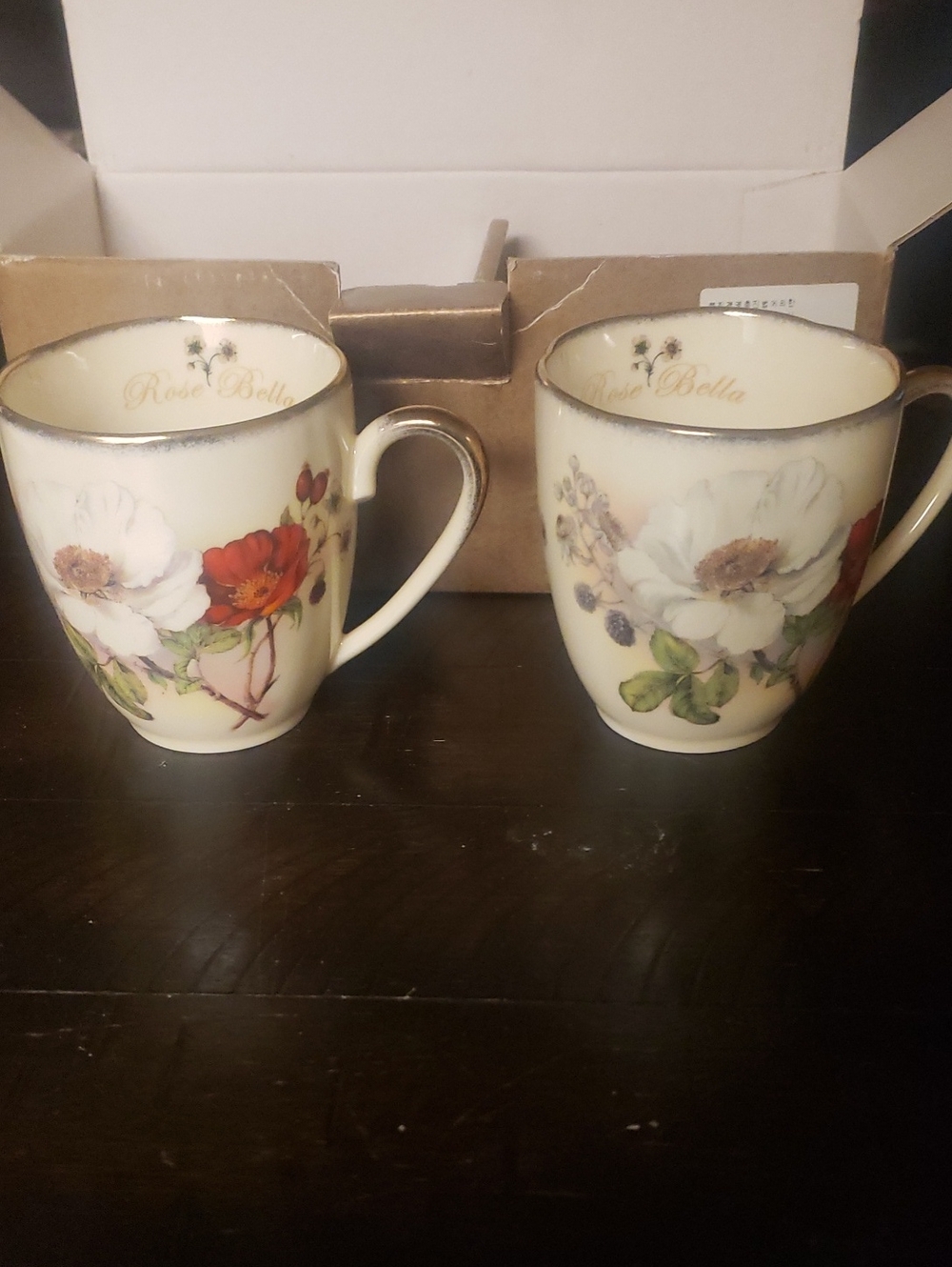 Floral Ceramic Teacup Set - Cream and Floral
